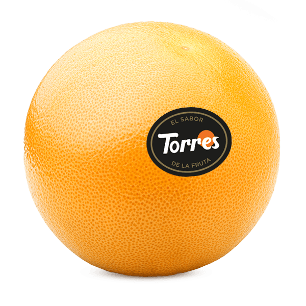 Pomelo fresco con etiqueta Frutas Torres "El sabor de la fruta"